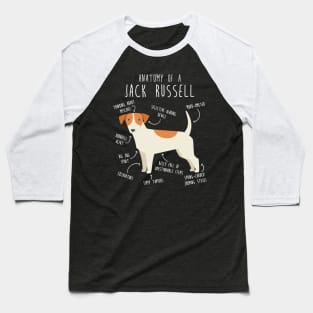 Jack Russell Terrier Dog Anatomy Baseball T-Shirt
